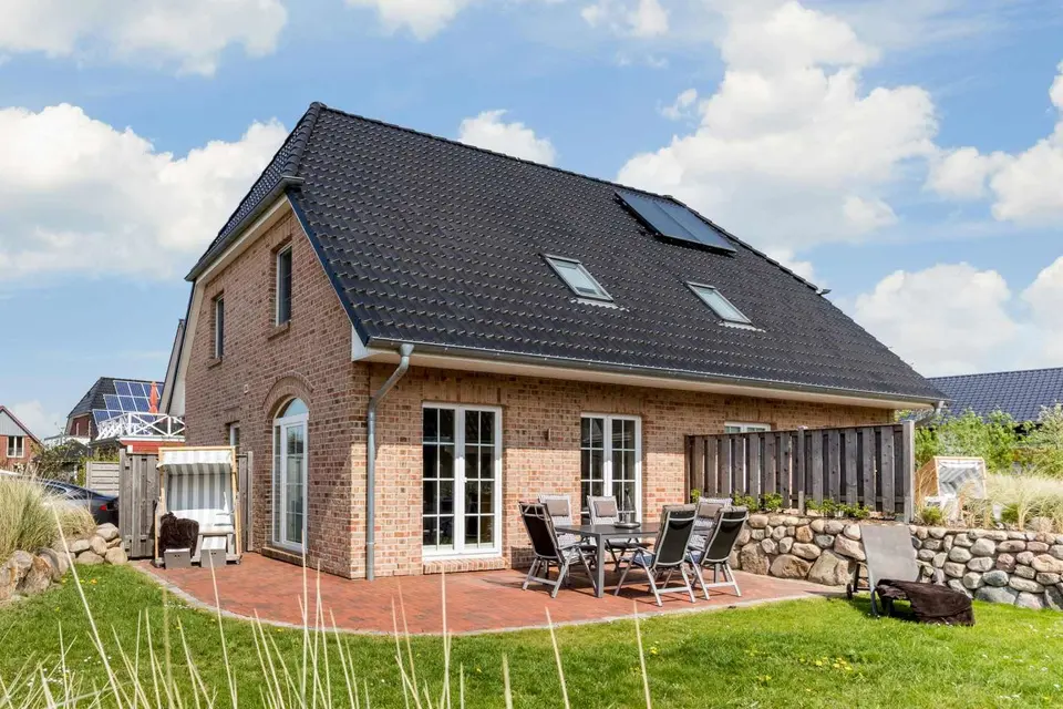 Terrasse und Garten des Ferienhauses Droemhus